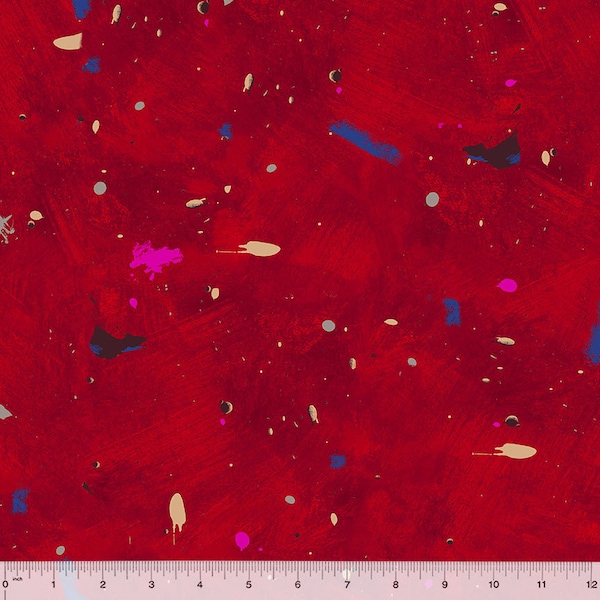 Splash, Crimson 53739D-10, Marble Run by Marcia Derse - Sold by HALF YARD - Windham Fabrics  - Digitally Printed - 100% cotton