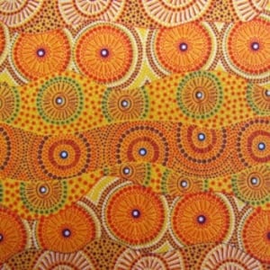 Alpara Seed, Yellow - Sold by HALF YARD - Australian Aboriginal quilting cotton, M & S