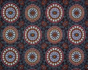 Alura Seed Dreaming, Red - Sold by HALF YARD - Australian Aboriginal quilting cotton, M & S Textiles