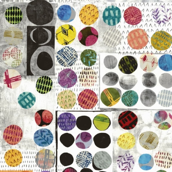 Here:There, Wabi Sabi, Polka Dot 52258D-X par Marcia Derse pour Windham Fabrics - Vendu par DEMI-YARD, 36 pouces répétés - Tissu à courtepointe 100 % coton