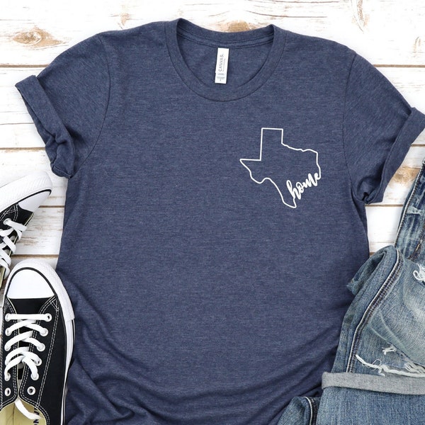 Texas Home Shirt, Texas Flagge T-Shirt, Texas Liebhaber, Süd, State T-Shirt, Geschenk für Mädchen, Geschenk für sie, Geschenk für ihn, Texas T-Shirt