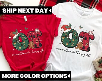 Occupational Therapist Christmas Shirt, Santa's Favorite OT Shirt, Occupational Therapist Shirt, OT Therapist Shirt, Special Education Shirt