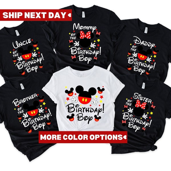 Chemise de famille d'anniversaire de Mickey, chemise de famille assortie d'anniversaire, chemise d'anniversaire de Mickey, chemise de famille d'anniversaire de Disney, chemise de famille de garçon d'anniversaire