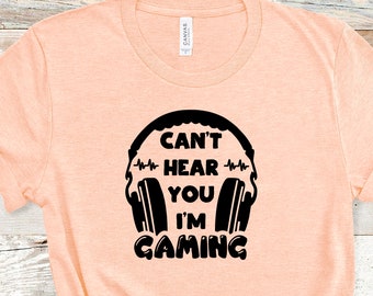 VIDEO GAME SHIRT, Music Shirt, Funny Gaming Half Sleeve Crew Neck Headphones Quote Music Tee Shirt, Gift For Game Lover
