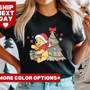 Winnie The Pooh Christmas Tree Shirt, Disney Christmas Shirt, Winnie The Pooh Holiday Shirt, The Pooh Christmas Lights Sweatshirt,Pooh Shirt