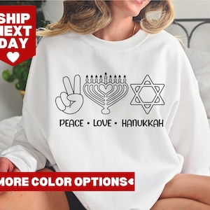 Peace Love Hanukkah Shirt, Jewish Shirt, Happy Hanukkah Shirt, Holiday Hanukkah Shirt, Hanukkah Shirt, Religious Shirt for Jewish