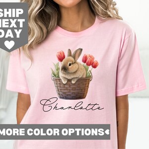 Custom Easter Bunny Shirt, Personalized Easter Name Shirt, Cute Bunny Shirt, Custom Easter Shirt, Kids Easter Shirt, Cute Easter Bunny Shirt