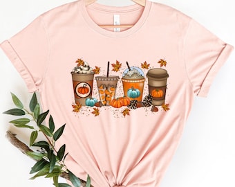 Fall Coffee Shirt, Cute Fall Shirt, Thanksgiving Shirt, Coffee Lover Shirt, Pumpkin Spice Shirt, Hot Coffee Shirt, Cute Halloween Shirt