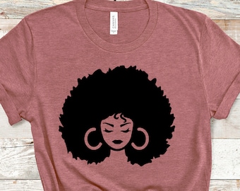 Womens T-Shirts Black Woman Afro Natural Hair 3D Floral Print Casual Tops for Women Tees