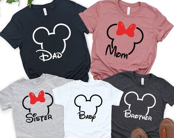 Disney Family Shirts, Mickey and Minnie Head Shirt, Disneyworld Family Shirts, Custom Disney Vacation Trip Shirts, Disneyland T-shirt
