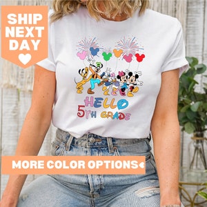 Disney Hello 5th Grade Shirt, Disney Back to School Shirt, Disney Teacher Shirt, First Day of School Shirt, First Day of Fifth Grade Shirt