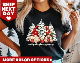 Christmas Gnomes Shirt, Gnomes Christmas Tree Shirt, Gnome Shirt, Cute Christmas Shirt, Buffalo Plaid Shirt, Christmas Shirt, Christmas Tee