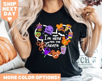 Camiseta de Halloween "Estoy aquí por las golosinas", camiseta de Halloween de Disney a juego, camiseta de bocadillos de Halloween, camiseta de Halloween de Disney, camiseta de Disney a juego