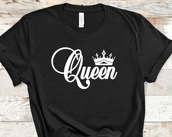 Queen shirt, koningin shirt verjaardag, koningin shirt vrouwen, koningin T-shirt, koningin T-shirt, shirt verjaardag koningin, T-shirt verjaardagsfeestje,
