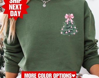 Sudadera navideña coqueta, sudadera navideña coqueta, sudadera con árbol de Navidad, sudadera navideña para mujer, sudadera bonita