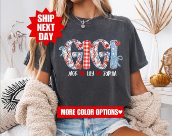 Comfort Colors® American Gigi Shirt, USA Grandma Shirt, Custom Grandma Shirt, Retro Gigi Shirt, 4th of July Shirt, American Grandma Shirt