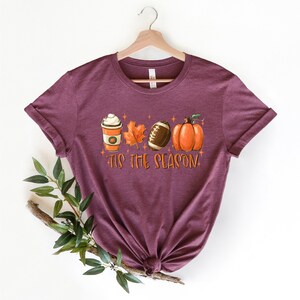 Tis The Season Shirt, Fall Pumpkin Shirt, Football Shirts for Women, Cute Pumpkin Shirt, Women Fall Tees, Fall Season Shirts, Autumn Shirt image 3