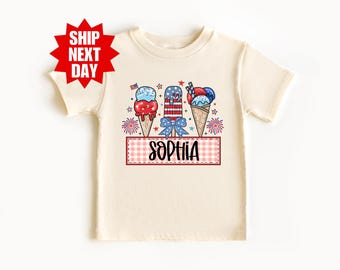 4th of July Kids Shirt, Personalized Fourth of July Shirt, Memorial Day Shirt, Custom Kids Shirt, Patriotic Kids Shirt, 4th Of July Toddler