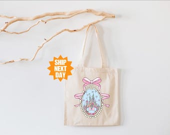 Disney Castle Tote Bag, Disneyworld Tote Bag, Disneyland Tote Bag, Disney Tote Bag, Mickey Castle Tote Bag, Disney Vacation Tote Bag