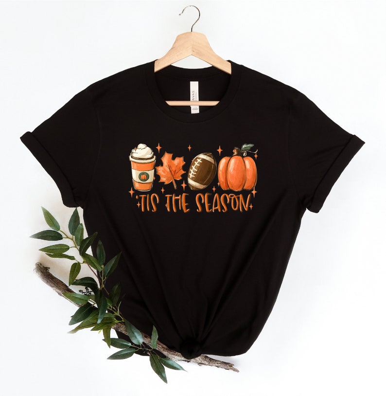 Tis The Season Shirt, Fall Pumpkin Shirt, Football Shirts for Women, Cute Pumpkin Shirt, Women Fall Tees, Fall Season Shirts, Autumn Shirt image 4