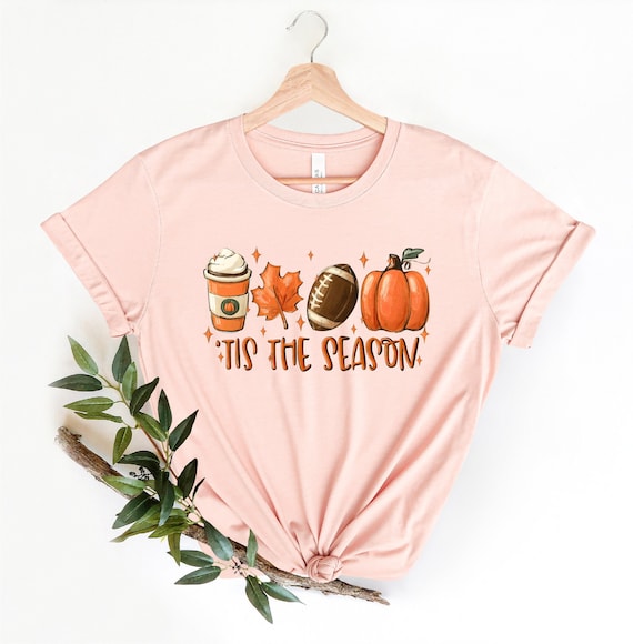 Tis The Season Shirt, Fall Pumpkin Shirt, Football Shirts for Women, Cute Pumpkin Shirt, Women Fall Tees, Fall Season Shirts, Autumn Shirt