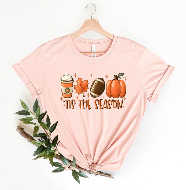 Tis The Season Shirt, Fall Pumpkin Shirt, Football Shirts for Women, Cute Pumpkin Shirt, Women Fall Tees, Fall Season Shirts, Autumn Shirt image 1