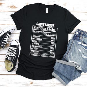 Sagittarius T-shirt,Sagittarius nutrition facts,Zodiac Shirt,Astrology Shirt,Gift for Sagittarius, Sagittarius Birthday Present,Zodiac Signs