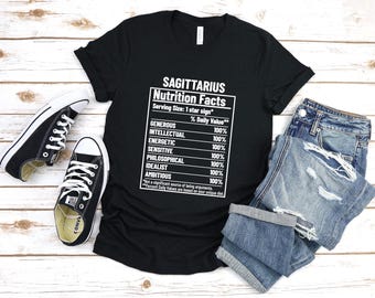 Sagittarius T-shirt,Sagittarius nutrition facts,Zodiac Shirt,Astrology Shirt,Gift for Sagittarius, Sagittarius Birthday Present,Zodiac Signs