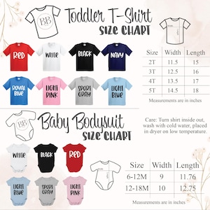 a baby bodysuit size chart for a toddler t - shirt