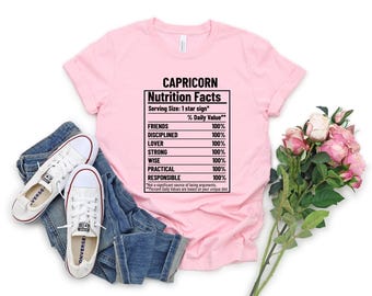 Capricorn T-shirt,Capricorn nutrition facts, Zodiac Shirt,Astrology Shirt, Gift for Capricorn, Capricorn Birthday Present, Zodiac Signs