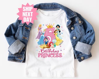 Birthday Princess Shirt, My 5th Birthday Shirt, Disney Birthday Shirt, Custom Birthday Shirt, Birthday Girl Shirt, Kids Birthday Shirt