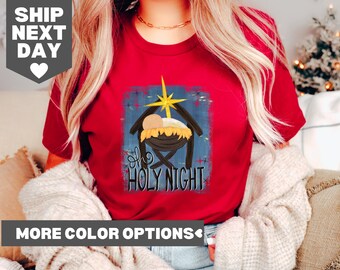 Oh heilige Nacht Sweatshirt, christliches Weihnachtshemd, wahre Geschichte Weihnachtsshirt, Krippe Sweatshirt, Weihnachten Sweatshirt, Jesus Liebhaber Shirt