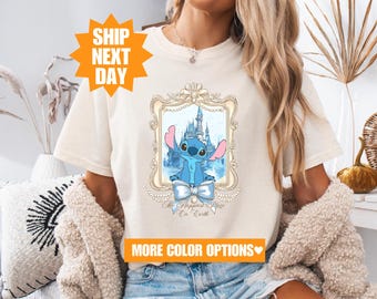 Camisa Stitch, Camisa Stitch da Disney, Camisa Stitch fofa, Camisa do Castelo da Disney, Camisa do Magic Kingdom, Camisa da Disneylândia, Camisa Stitch Disneyworld