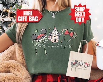 Disney Christmas Tis The Season To Be Jolly Shirt, Disneyland Christmas Shirt, Mickey Christmas Shirt, Disney Christmas Very Merry Party Tee