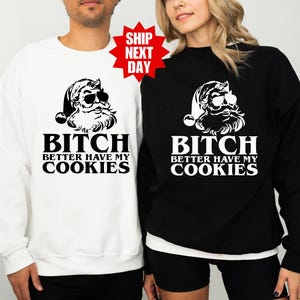 Bitch Better Have My Cookies, Rude Shirts, I Do It For The Hos, Santa Christmas grappige T-shirt kerstmis, Rude Christmas-T-shirt, offensieve kerstcadeaus afbeelding 2