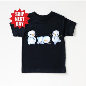 Maglietta natalizia per bambini, maglietta con pupazzo di neve per bambini, maglietta invernale per bambini, maglietta carina per bambini, maglietta con pupazzo di neve carina, felpa carina per le feste per bambini