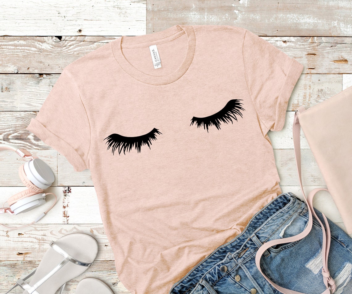 Eyelashes T-shirt Women's Short-Sleeve Lashes Tee Shirt | Etsy