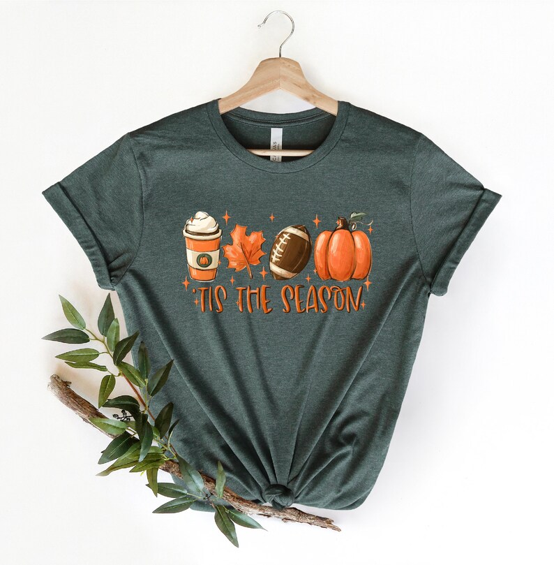 Tis The Season Shirt, Fall Pumpkin Shirt, Football Shirts for Women, Cute Pumpkin Shirt, Women Fall Tees, Fall Season Shirts, Autumn Shirt image 5