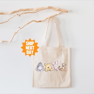 Retro Winnie The Pooh Tote Bag, Disney Tote Bag, Pooh and Friends Tote Bag, Cute Bear Tote Bag, Pooh Tote Bag, Cute Pooh Tote Bag, Disney