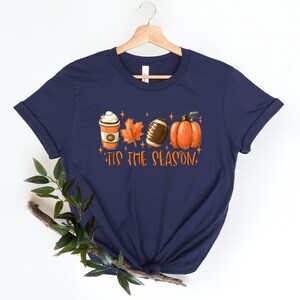 Tis The Season Shirt, Fall Pumpkin Shirt, Football Shirts for Women, Cute Pumpkin Shirt, Women Fall Tees, Fall Season Shirts, Autumn Shirt image 2
