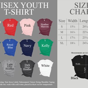 a women's tshirt with different colors and sizes