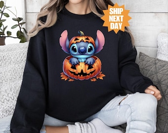 Sudadera de Halloween de Stitch, sudadera de Halloween de Disney, sudadera con capucha de Stitch, sudadera de Halloween, sudadera con capucha de Halloween de Disney, sudadera de Stitch