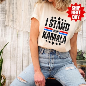 I Stand With Kamala Shirt, Kamala Harris 2024 Election T-Shirt, Harris Shirt, Democratic Party Shirt, Election Shirt, Female President Shirt