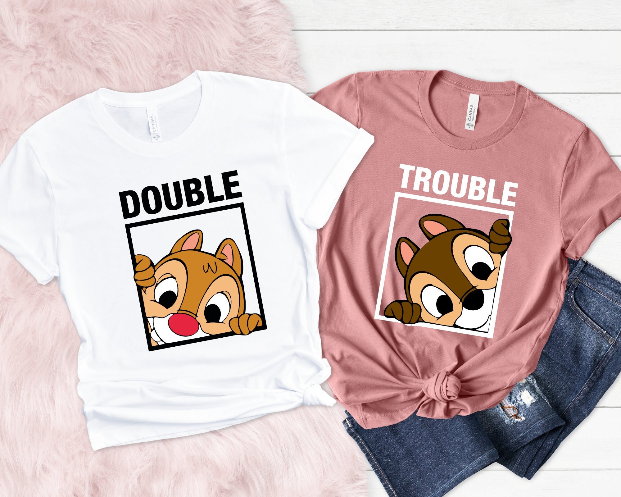 Discover Chip and Dale shirt, Double Trouble Shirt, Disney Couple Shirts, Disney Halloween Shirt