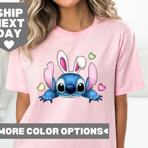 Stitch Easter Shirt, Stitch and Angel Easter Shirt, Disney Easter Shirt, Kids Easter Shirt, Stitch Bunny Shirt, Disney Happy Easter Shirt