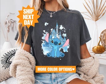 Camisa Stitch, Camisa Stitch da Disney, Camisa do Castelo da Disney, Camisa do Magic Kingdom, Camisa da Disneylândia, Camisa Stitch Disneyworld, Camisa Stitch fofa