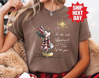 Comfort Colors® Minnie Christmas Shirt, Most Wonderful Time Of The Year Shirt, Disney Christmas Shirt, Disneyland Christmas Shirt, Minnie