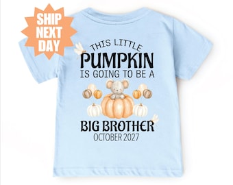 Big Brother Pumpkin Shirt, Promoted To Big Brother Shirt, Big Brother To Be Shirt, Fall Pregnancy Reveal Shirt, New Big Brother Shirt