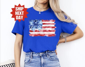 Retro American Flag Shirt, 4th of July Shirt, Womens Fourth of July Shirt, USA Graphic Tee, USA Tee, Patriotic Shirt, Independence Day Shirt
