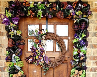 Halloween Garland, mantel garland, staircase garland, fireplace garland, halloween door garland, halloween mantle garland